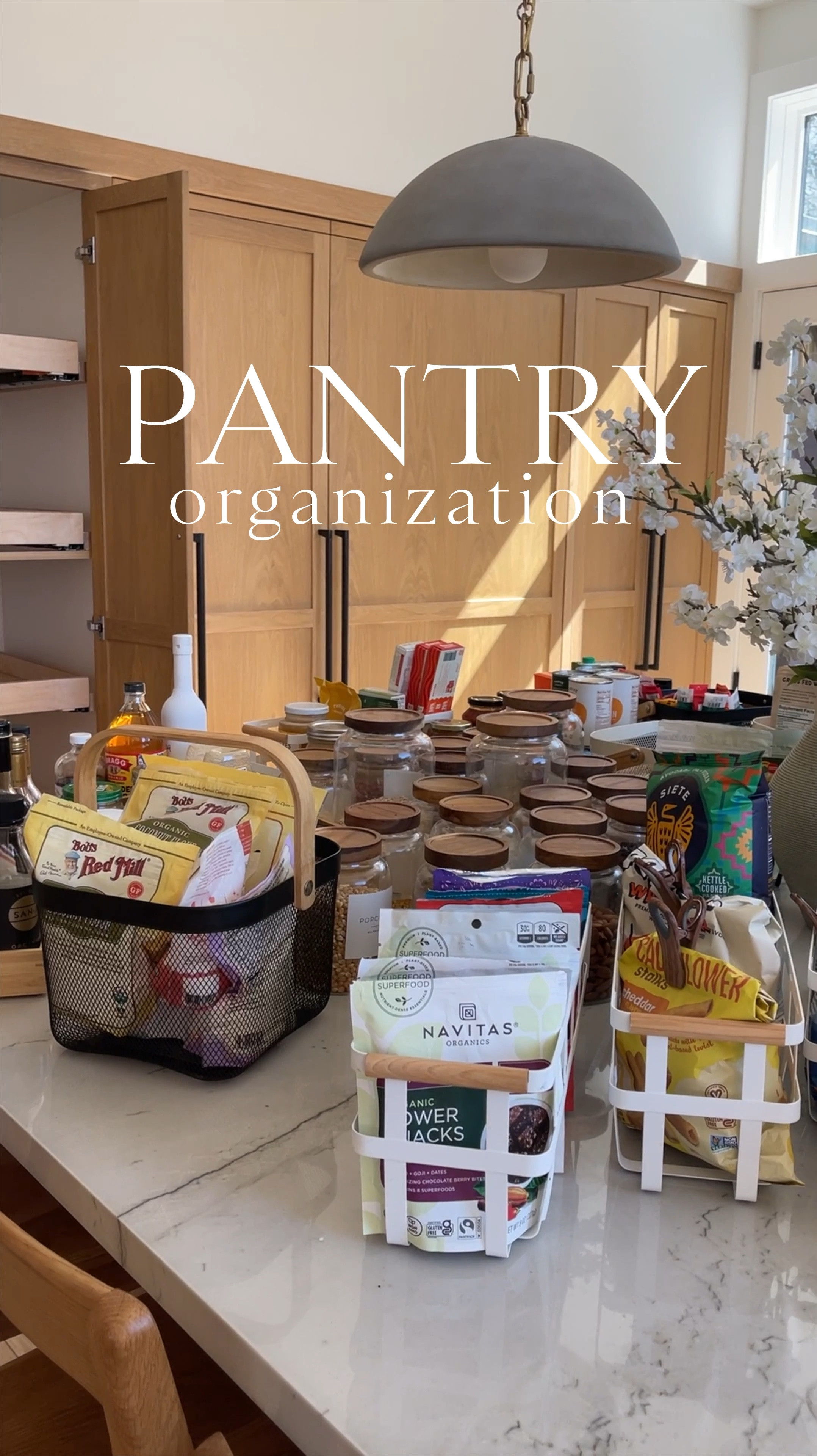 ORG \ Have y’all started to spring clean?! 🧹🧽 It’s that time of year!! Let’s organize my pantry!🙋🏻‍♀️ Using some of my favorite storage items from Amazon👇🏻
+ bamboo dividers
+ mesh baskets
+ glass airtight jars
+ metal baskets

Kitchen
Home decor
Food 
Spring cleaning 

#LTKSeasonal #LTKVideo #LTKhome