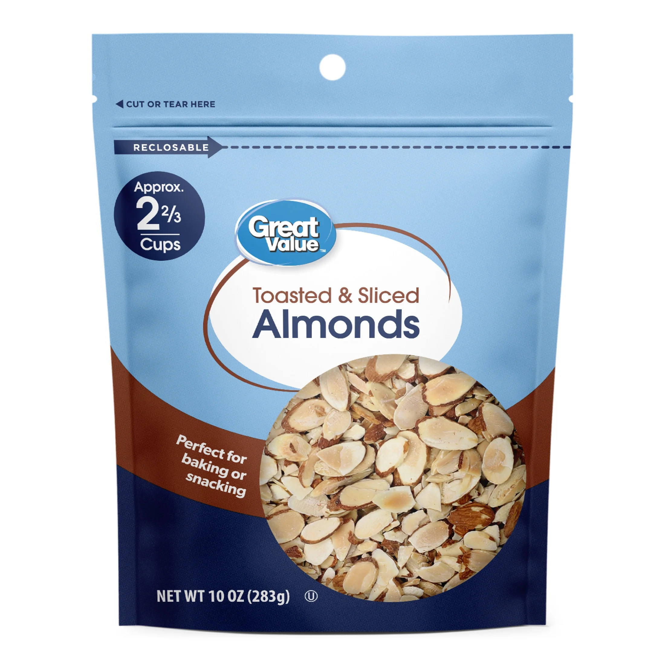 Great Value Toasted Sliced Almonds, 10 oz | Walmart (US)