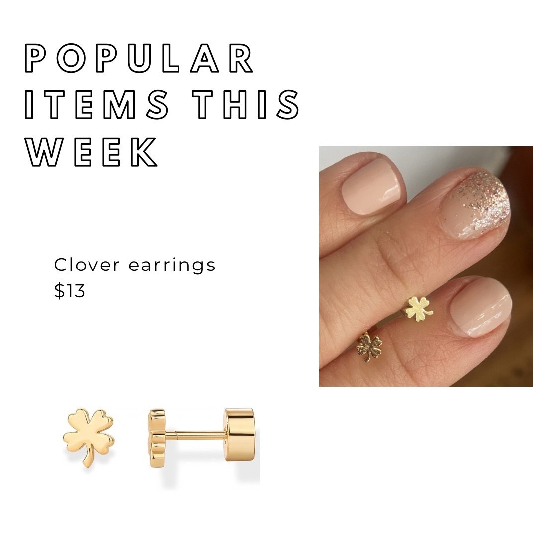 St Patrick’s day outfit - $13, these earrings are so dainty.  I’ve been wearing them in my second piercing lately and they are a perfect, small size. 


#shamrock #clover #shamrockearrings #stpats #stpatricksday #giftforher #under15 #budgetfriendly 

#LTKOver40 #LTKU #LTKSeasonal