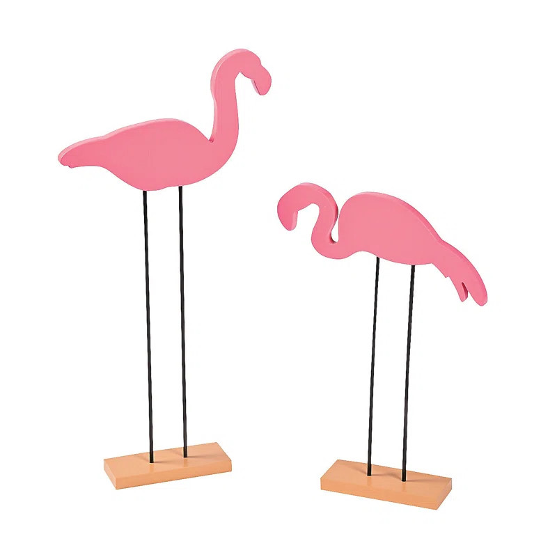 2 Piece Tobar Flamingo Decorations Figurine Set | Wayfair North America