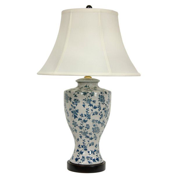 Oriental Furniture Blue and White Flower Vine Table Lamp - Walmart.com | Walmart (US)