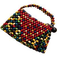 Czech Beaded Purse | 30S 40S Wooden Bead Bag Rainbow Handbag | Etsy (US)