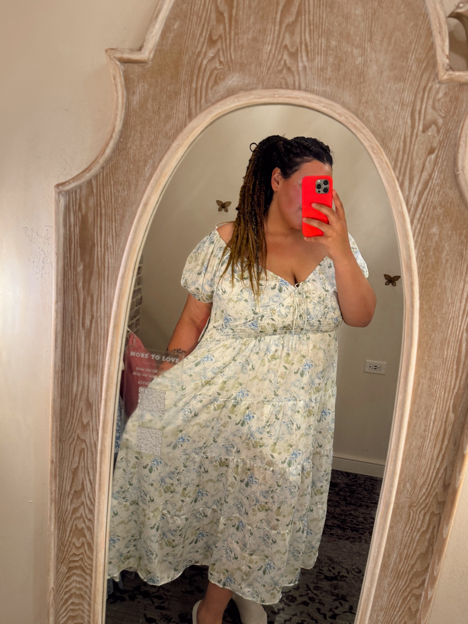 Arula Claire Floral Maxi Dress 🌸🍀🌺🌻 V-neck, off the shoulder, maxi, slight puffly sleeve! I’m 5’10 and typically wear a 2X, this is size B  

#LTKstyletip #LTKSeasonal #LTKplussize