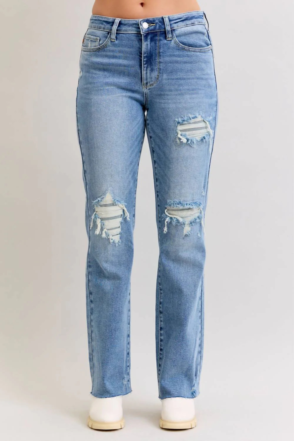 Mid Rise 90's Straight Leg Jean In Blue | Shop Simon