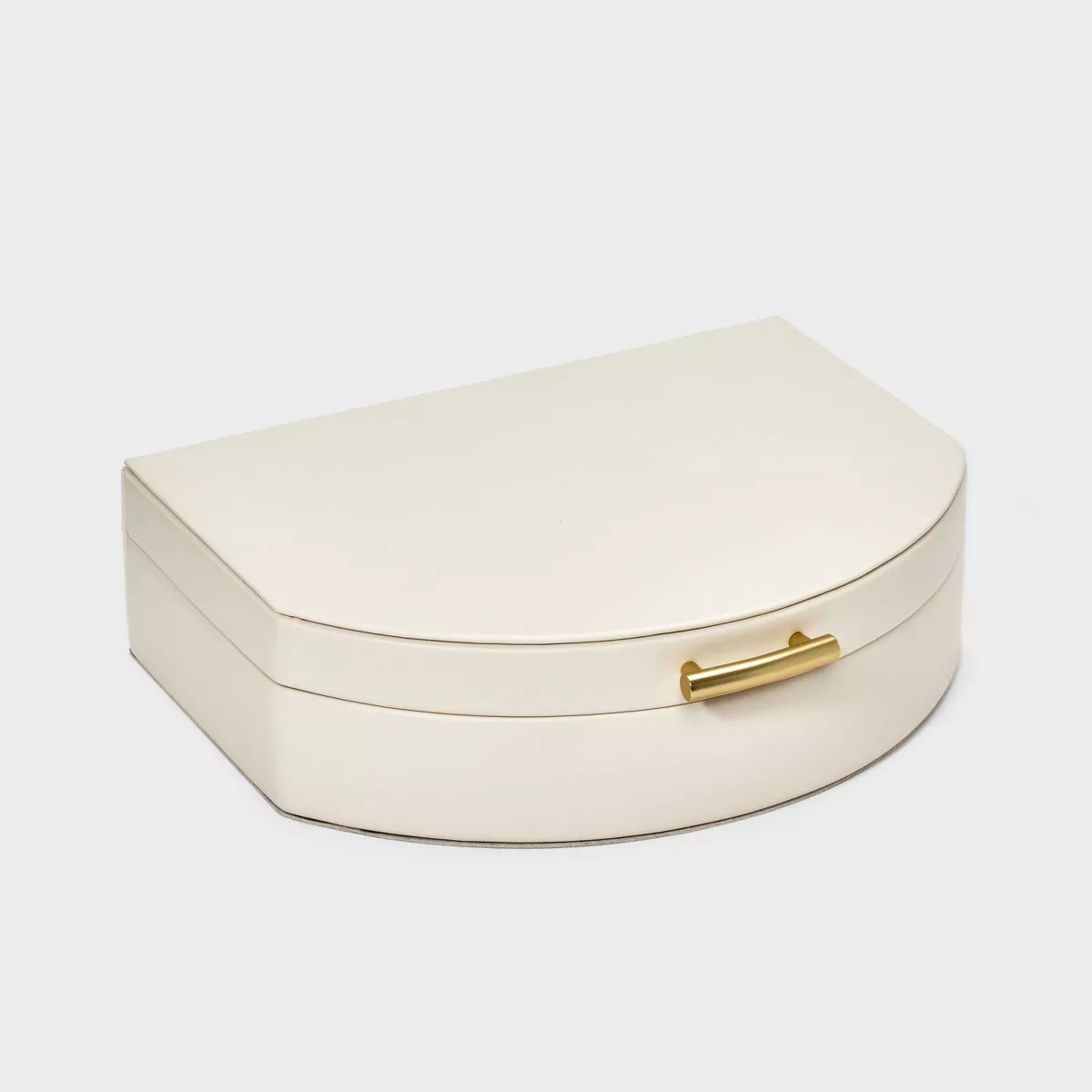 Rounded Jewelry Organizer Box with Mirror - A New Day™ Cream | Target