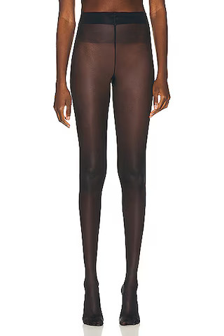 Wolford Satin Touch Tights in Admiral - Black. Size L (also in XS). | FWRD 