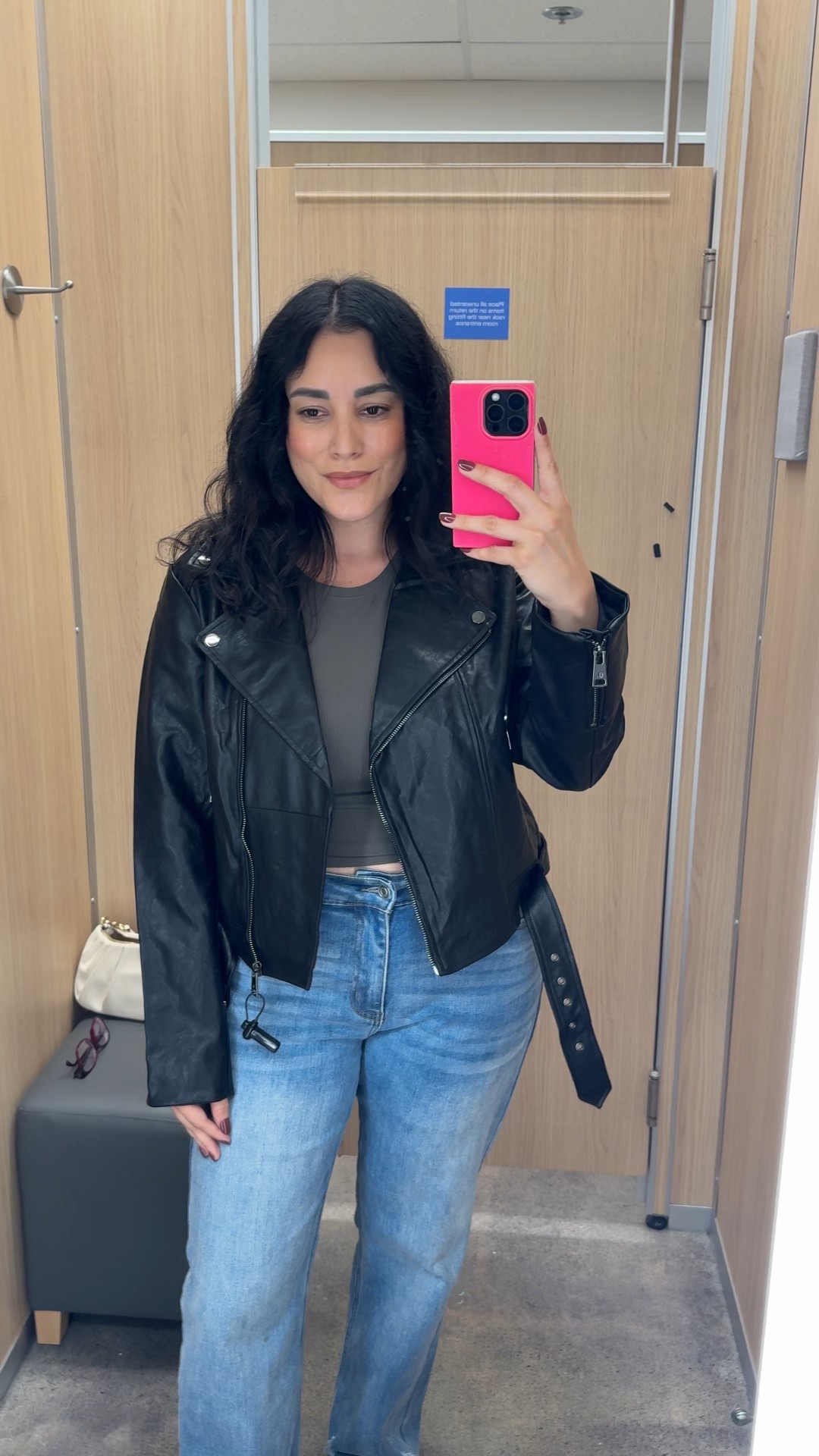 Found the perfect faux leather jacket, & she definitely came home with me 🖤

Jacket // L
Tee // M
Jeans // 8
Sandals // 8

#LTKFindsUnder50 #LTKSeasonal #LTKStyleTip