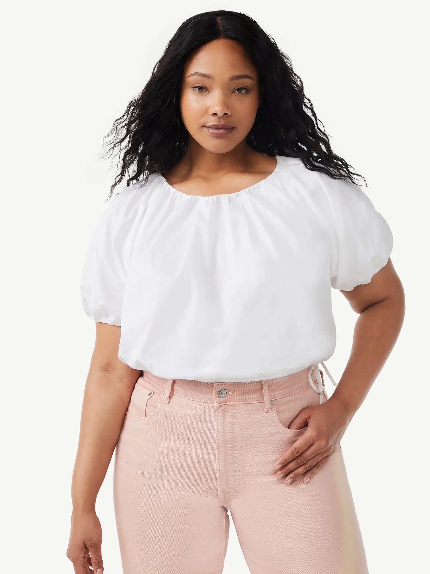 Free Assembly Women's Bubble Top with Short Sleeves - Walmart.com | Walmart (US)