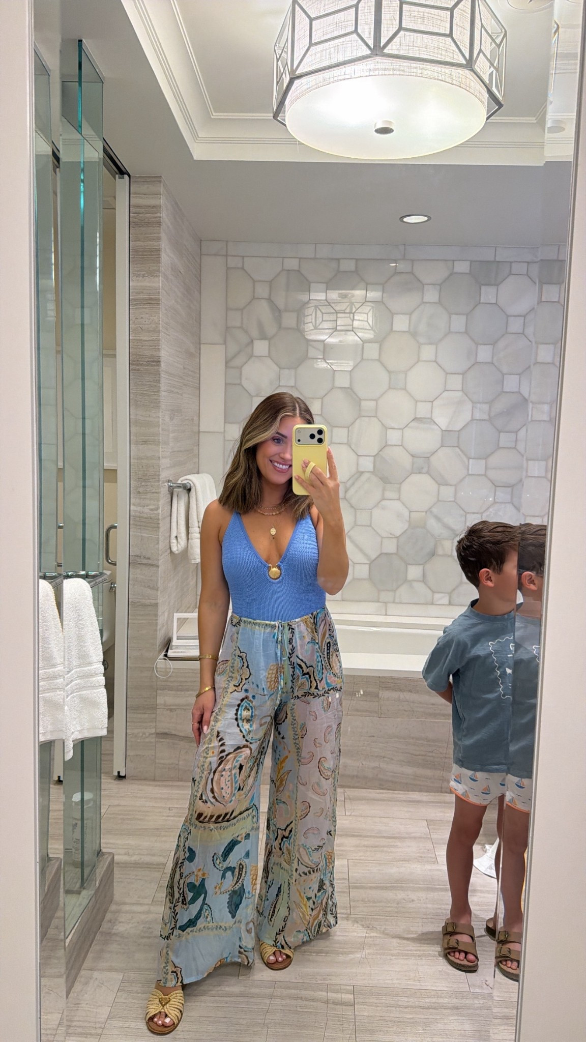 Today’s pool look- wearing small in both the swimsuit + coverup pants! 

#LTKPetite #LTKootd #LTKSwim