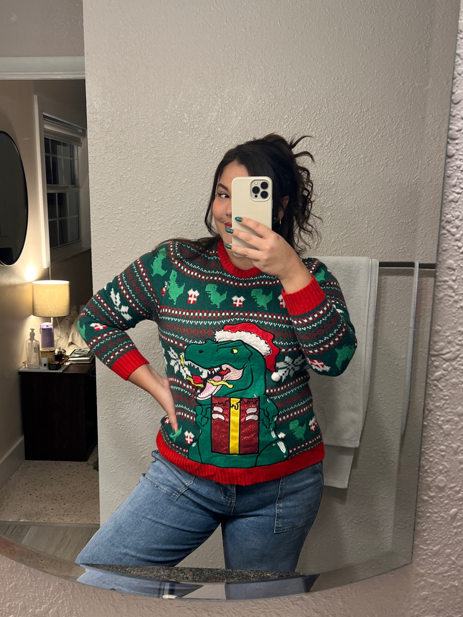 Ugly sweater Christmas sweater dinosaur long sleeve shirt 

#LTKStyleTip #LTKHoliday #LTKSeasonal