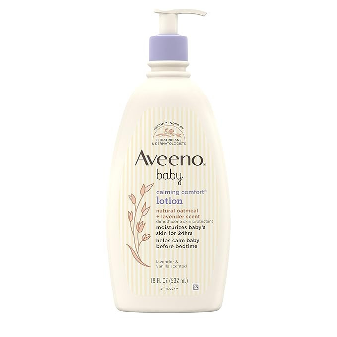 Aveeno Baby Calming Comfort Moisturizing Lotion with Relaxing Lavender & Vanilla Scents, Non-Grea... | Amazon (US)