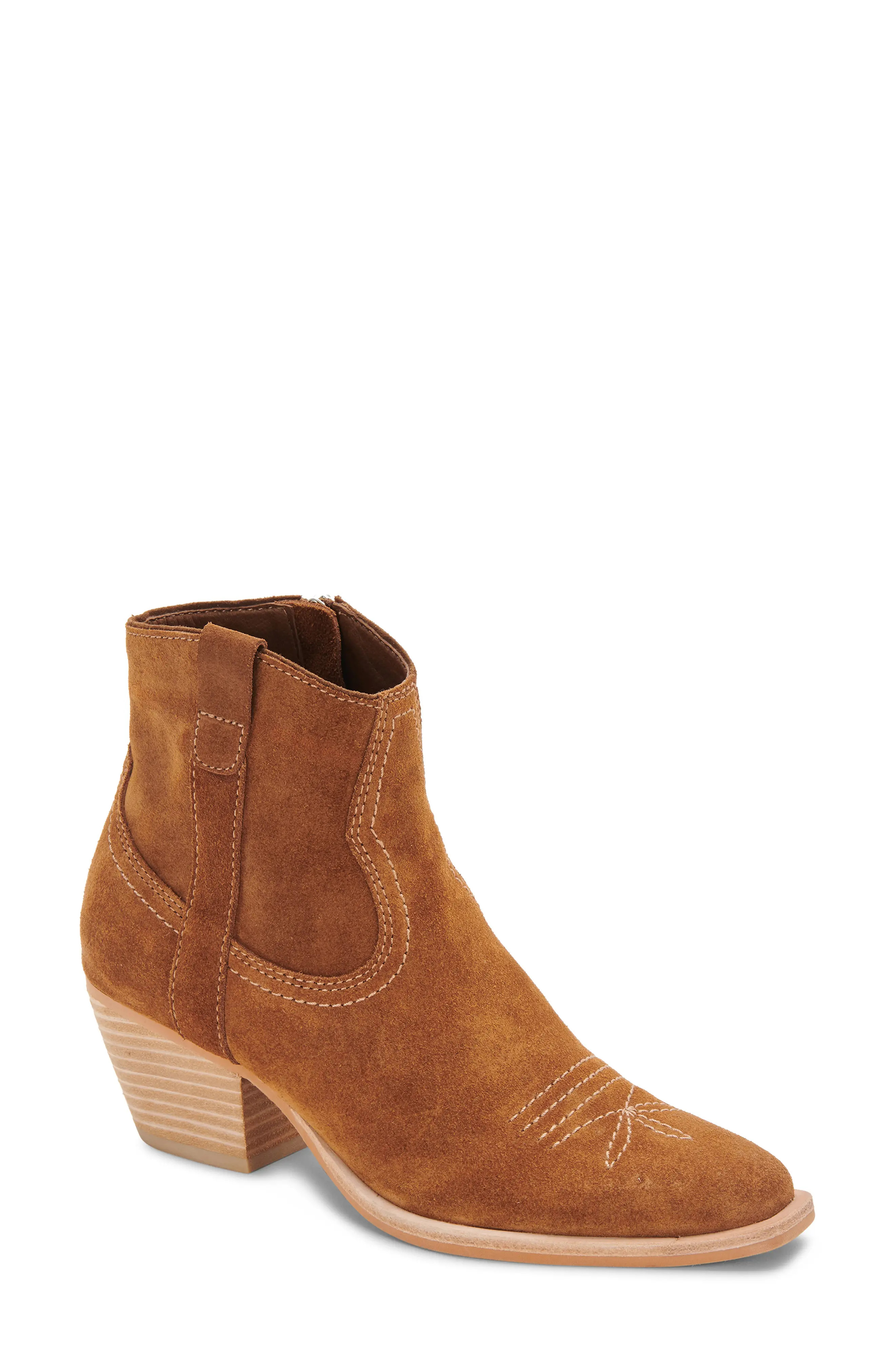 Dolce Vita Silma Bootie, Size 8 in Dark Brown Suede at Nordstrom | Nordstrom