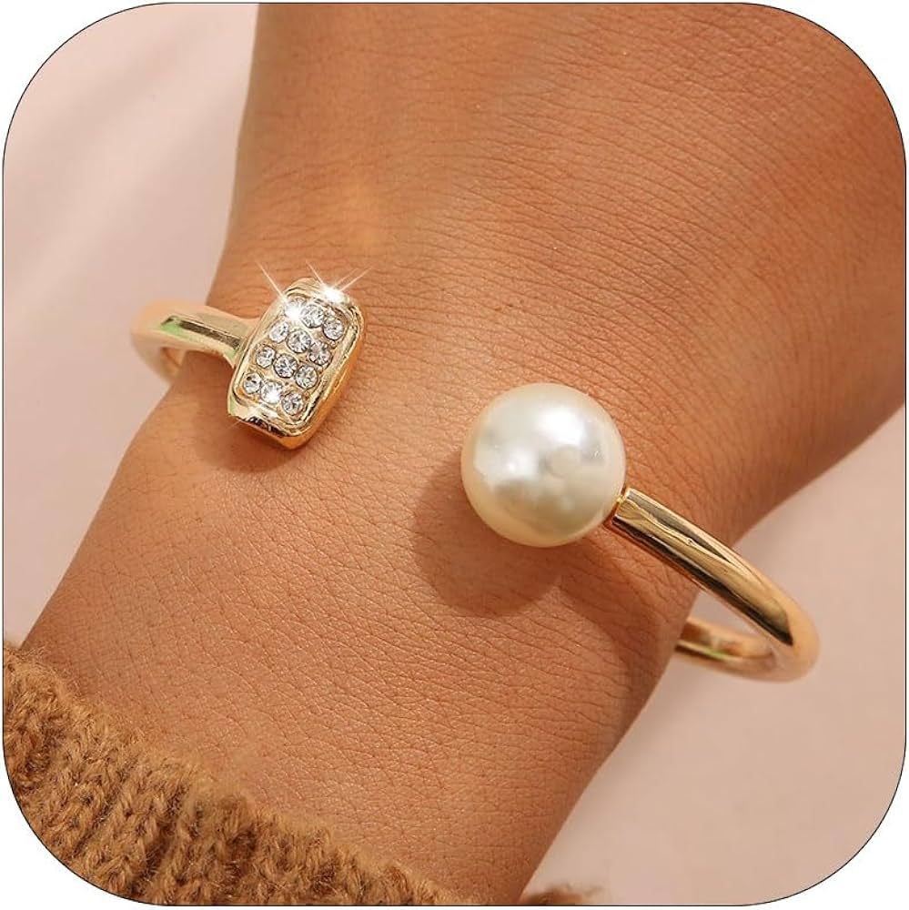 Cuff Bracelets for Women Gold Bangle Bracelets Chunky Gold Bracelet Open Wide Bracelet Dainty Jew... | Amazon (US)