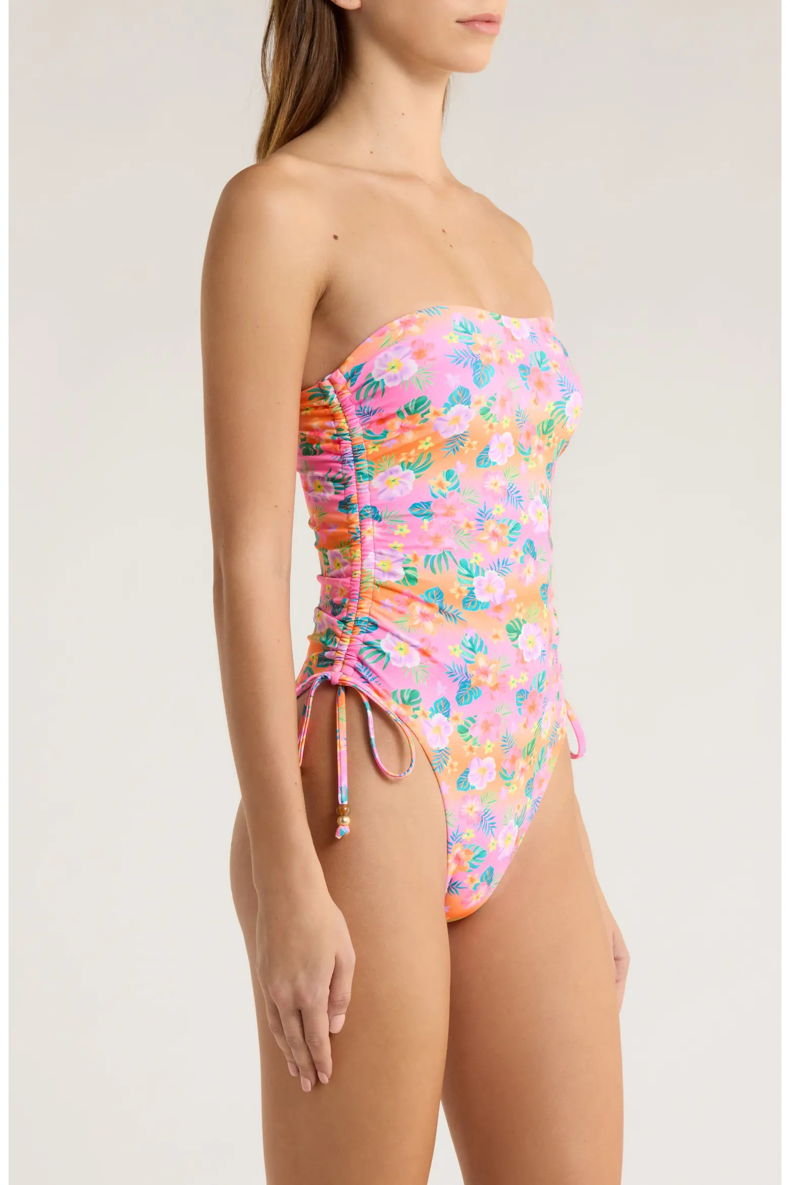 Strapless Cinched Tie One-Piece Swimsuit (Women) | Nordstrom | Nordstrom