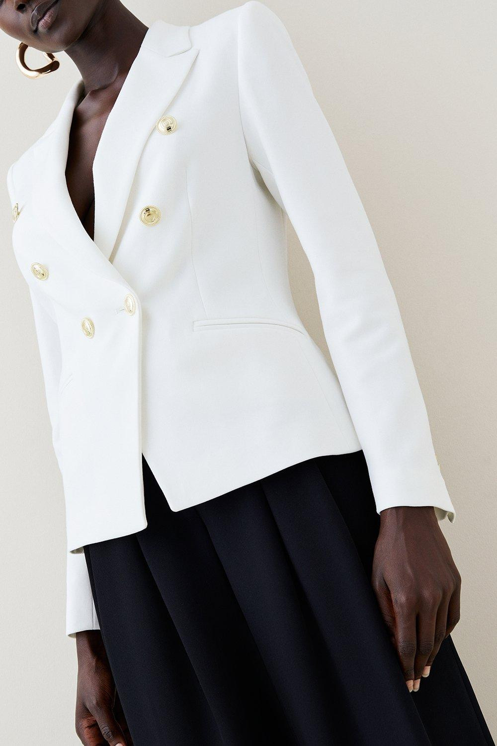 Tailored Button Military Blazer | Karen Millen US