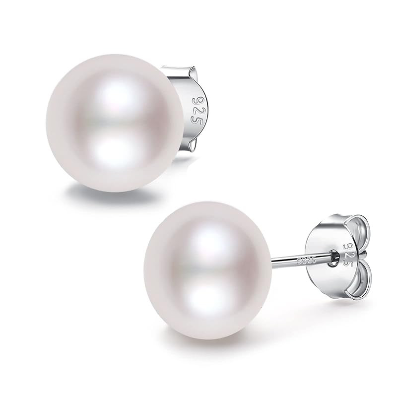 YAMI Pearl Earrings, 6-11MM AAAA Freshwater Cultured Pearl Studs, 925 Sterling Silver Hypoallerge... | Amazon (US)