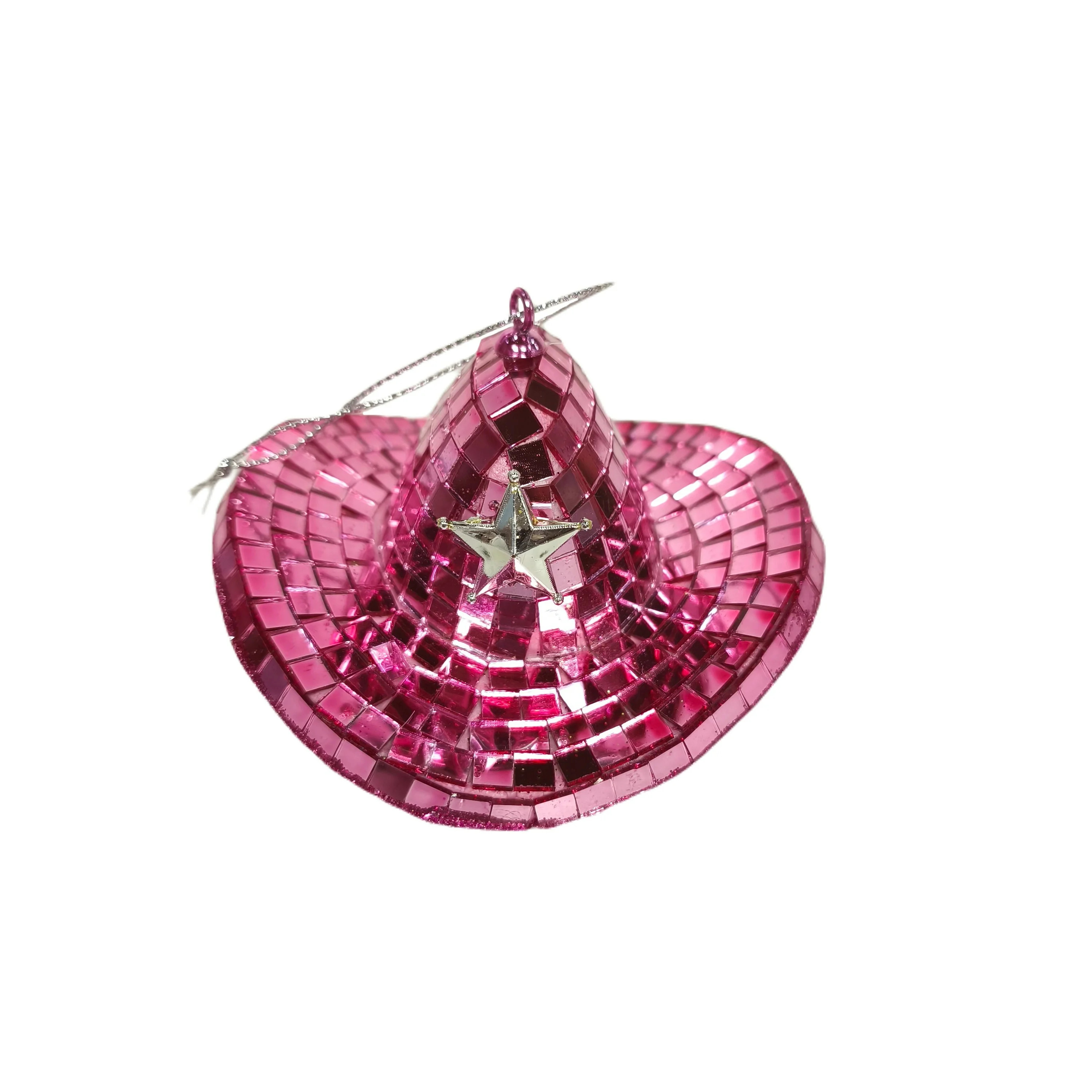 Pink Disco Cowboy Christmas Hat Ornament, 2", by Holiday Time | Walmart (US)