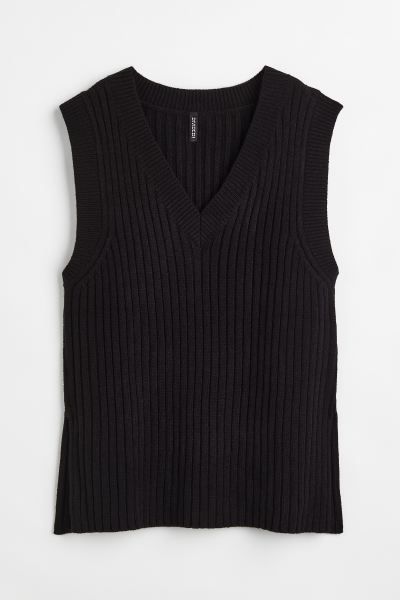 Oversized Rib-knit Sweater Vest | H&M (US + CA)