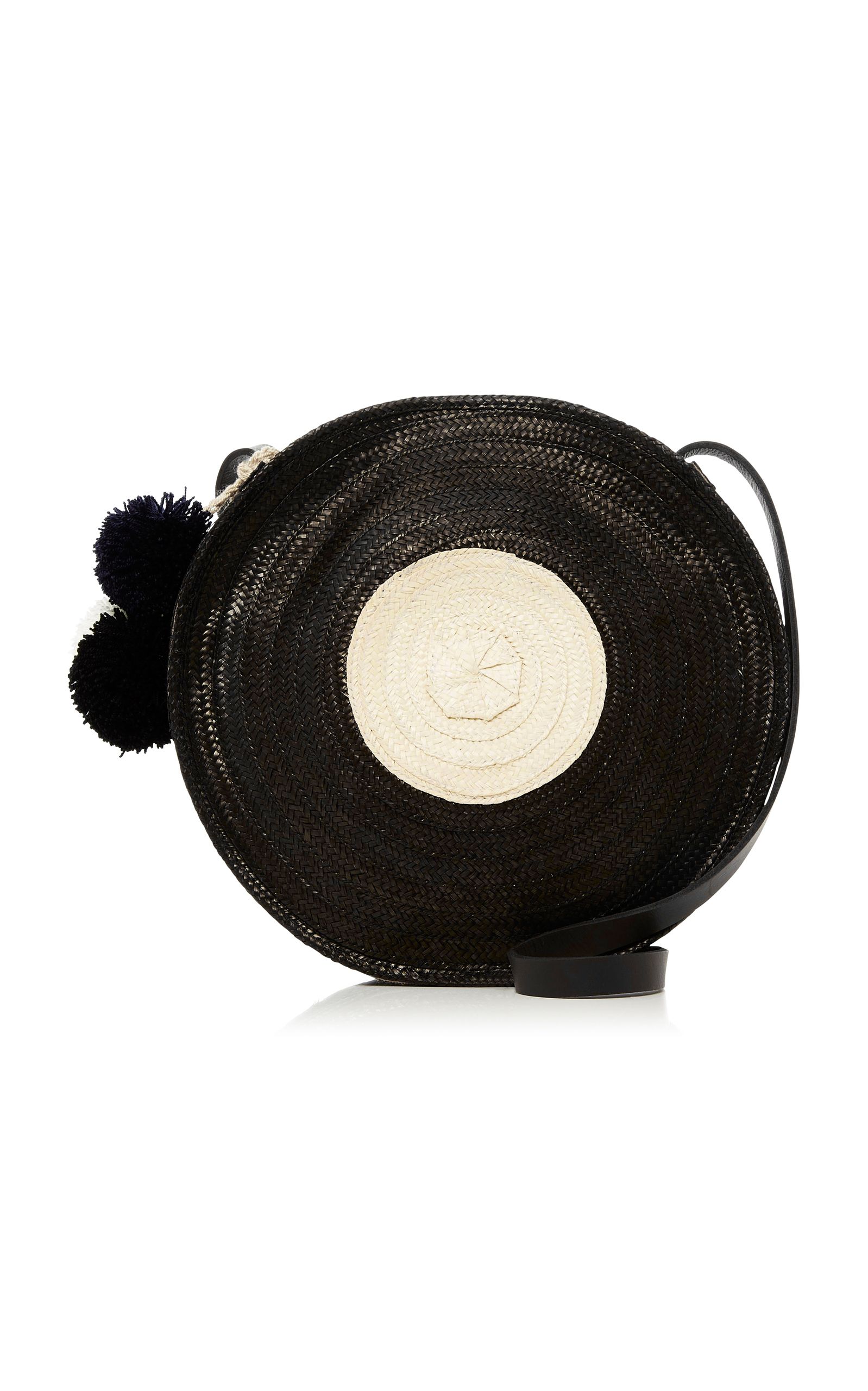 Sophie Anderson Lella Pompom-Embellished Woven Raffia Shoulder Bag | Moda Operandi Global