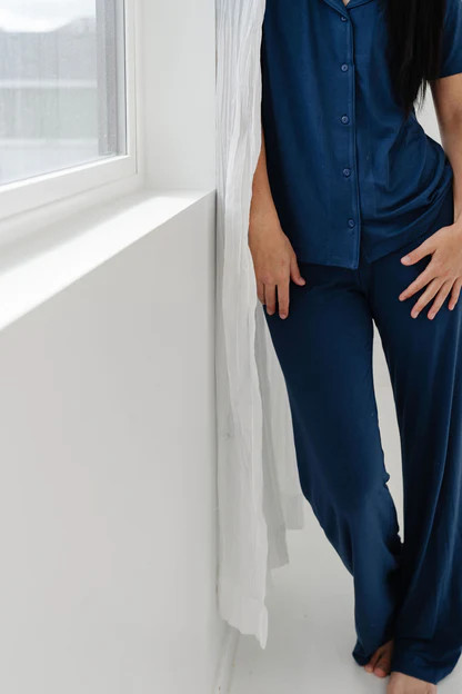 Women's Button Down Set in Navy | Plain Jane