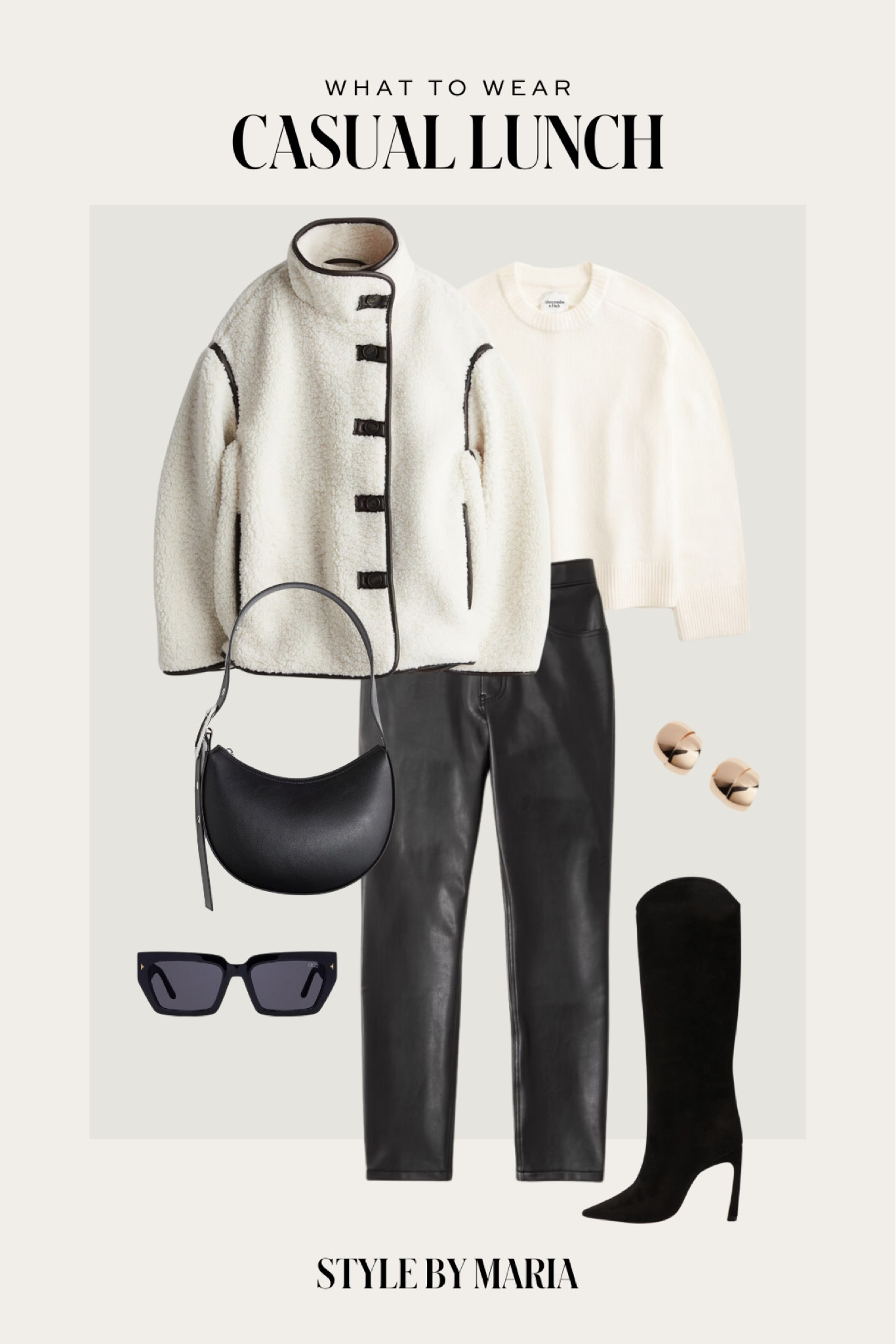 Casual fall outfit ideas
H&M faux shearling jacket / fleece jacket
Abercrombie faux leather pants on sale
Schutz knee high boots
H&M hobo bag
Abercrombie crewneck sweater on sale


#LTKSaleAlert #LTKFindsUnder100 #LTKSeasonal