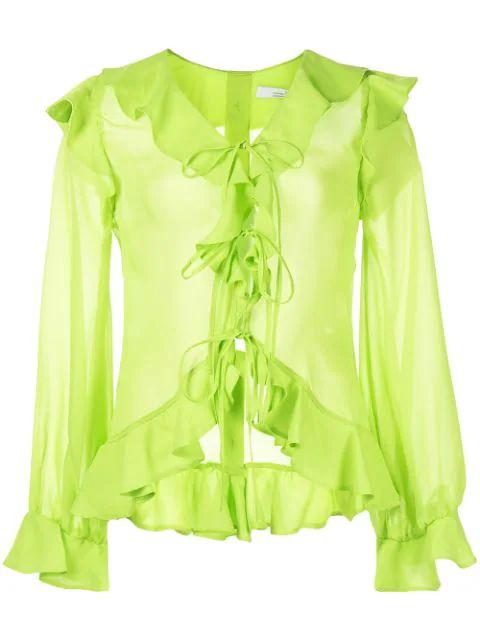 Rokh ruffled-detail Blouse - Farfetch | Farfetch Global