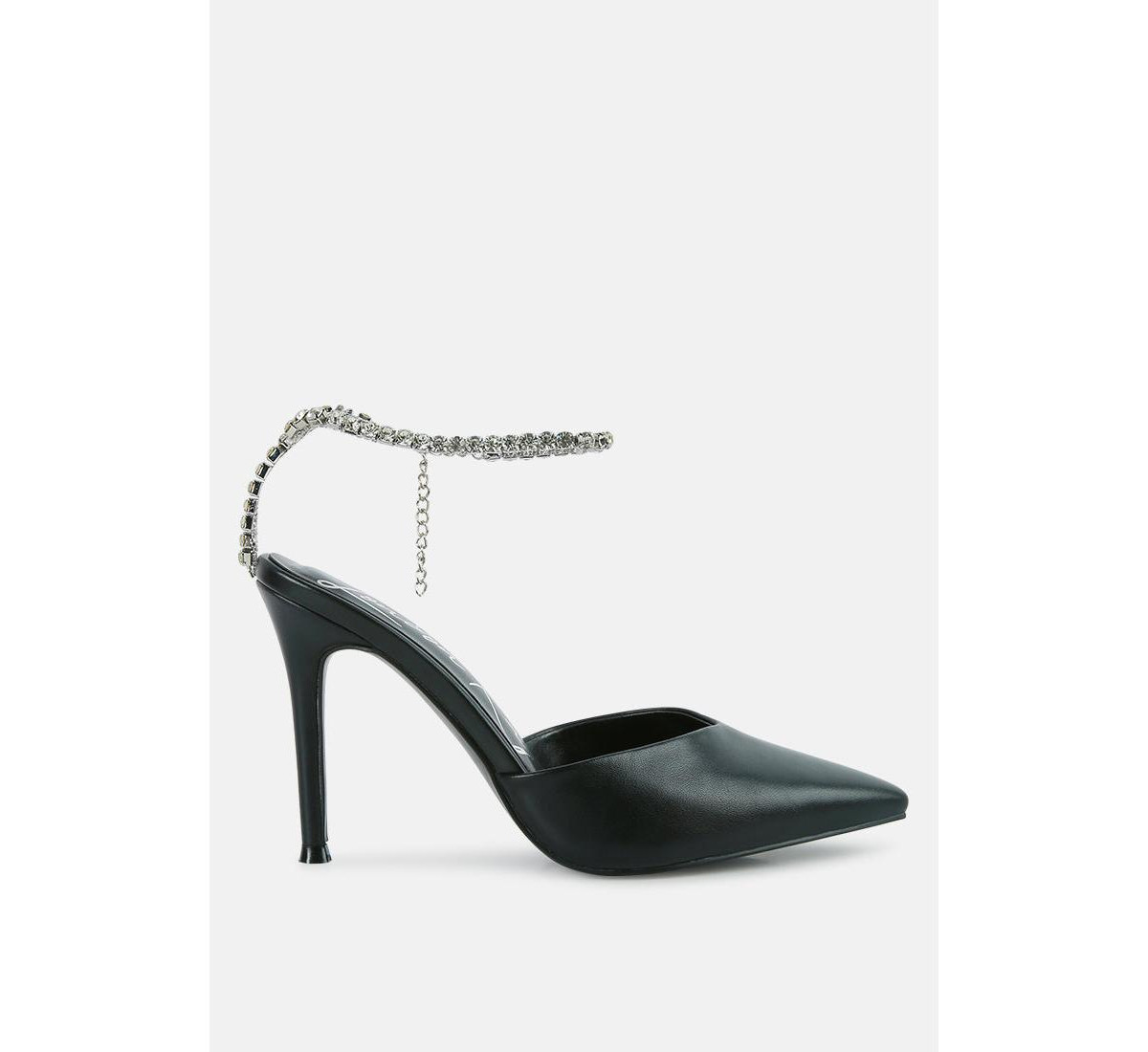 joyce diamante embellished stiletto mule sandals - Black | Macy's