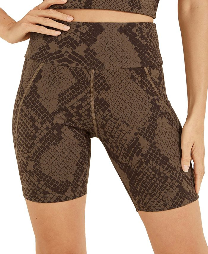 GUESS Erin Animal Print Biker Shorts & Reviews - Pants & Capris - Women - Macy's | Macys (US)