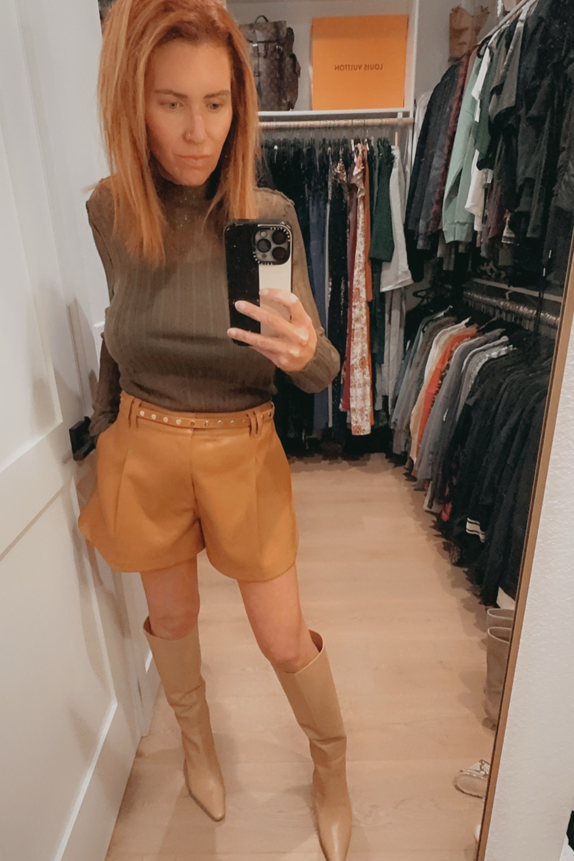 Muted colors for the win! 🤎

#leathershorts #tallboots

#LTKStyleTip #LTKU #LTKSeasonal