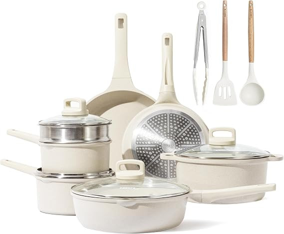 CAROTE Pots and Pans Set, 14pcs Kitchen Cookware Sets, Induction Pots and Pans Nonstick, Cooking ... | Amazon (US)