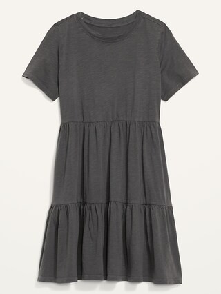 Short-Sleeve Tiered Mini Swing Dress for Women | Old Navy (US)