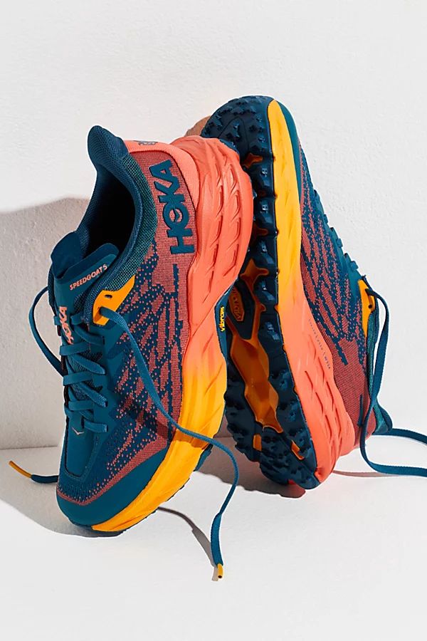 HOKA Speedgoat 5 Sneakers by HOKA at Free People, Blue Coral / Camellia, US 7 | Free People (Global - UK&FR Excluded)