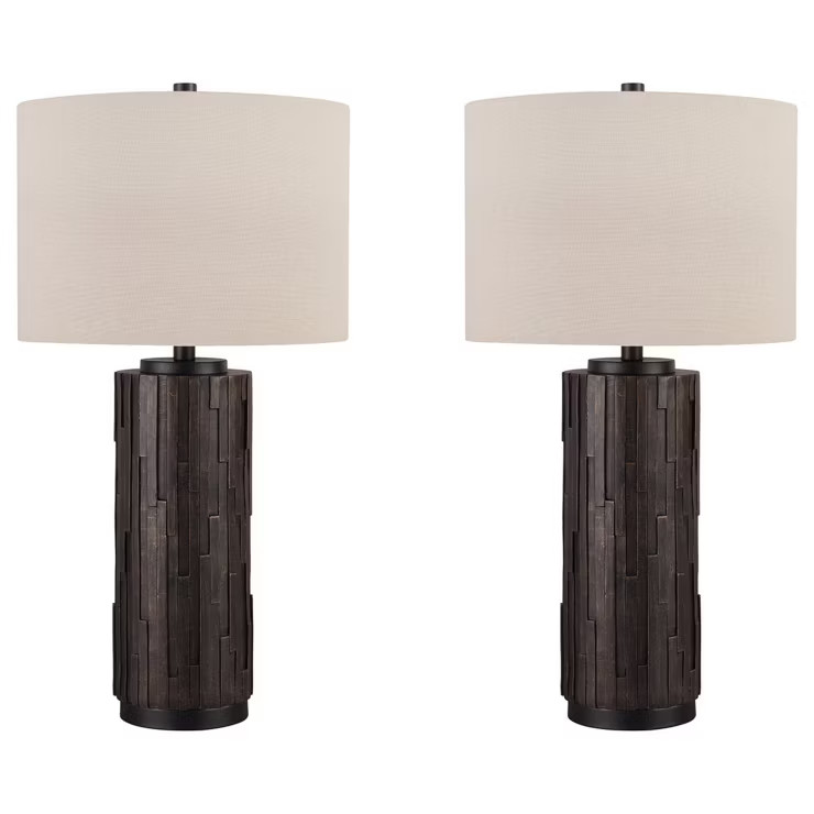 Set of 2 Makya Poly Table Lamps Black - Signature Design by Ashley | Target