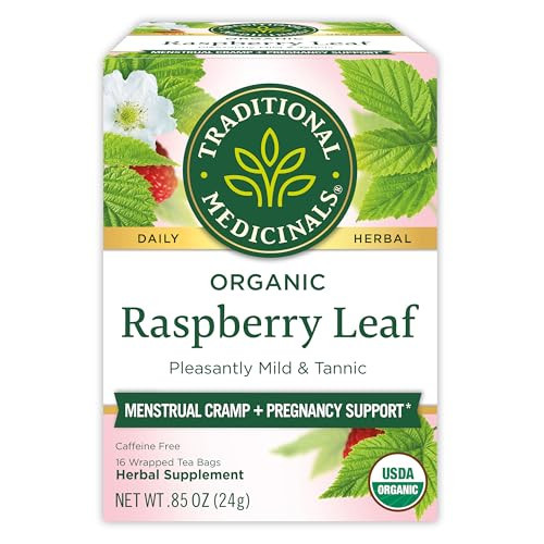 Traditional Medicinals Tea, Organic Raspberry Leaf, Eases Menstrual Cramps, Supports a Healthy Pregnancy, 16 Tea Bags | Amazon (US)
