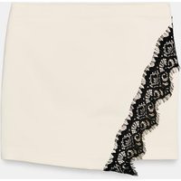 Zara - Lace Wrap Skort - Ecru - M - Woman | Zara US