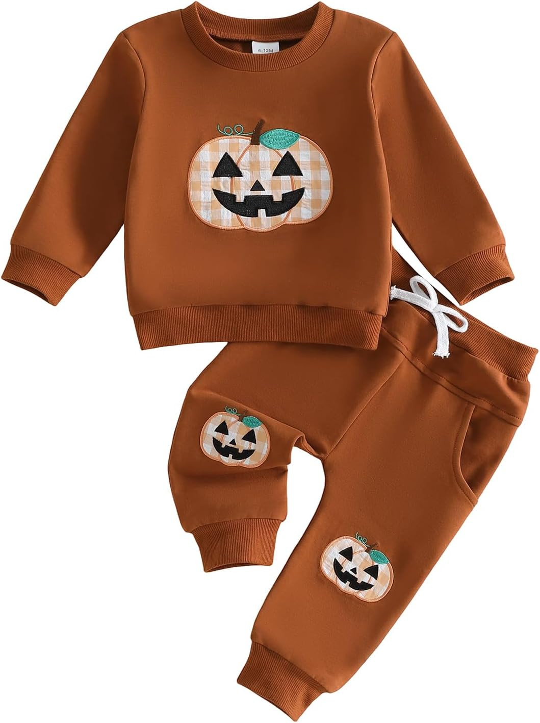 FYBITBO Toddler Baby Boy Halloween Outfit Pumpkin Shirt Long Sleeve Crewneck Sweatshirt Pants Cute Boy Fall Clothes | Amazon (US)