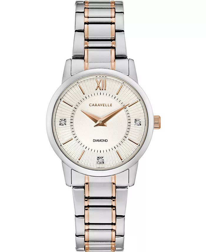 Caravelle Women's Two-Tone Stainless Steel Bracelet Watch 30mm & Reviews - All Watches - Jewelry ... | Macys (US)