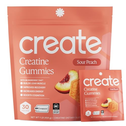 Create Creatine Gummies – Single-Serve Packs – 30ct – Sour Peach | NSF Certified for Sport ... | Amazon (US)