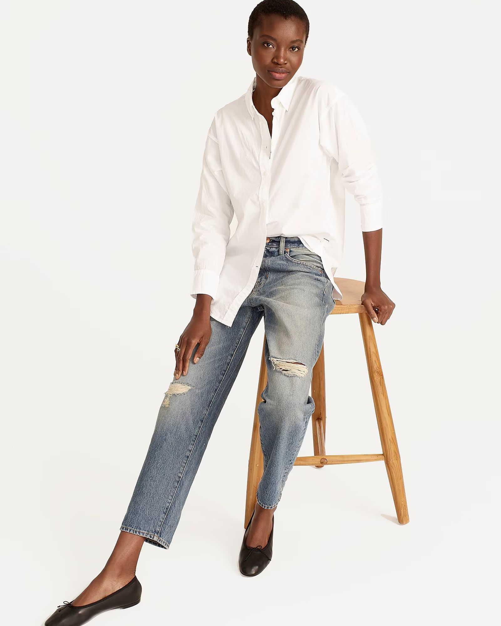 Tall relaxed-fit washed cotton poplin shirt | J.Crew US