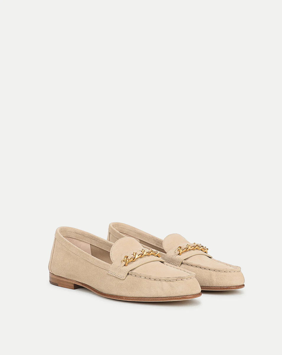 Penny Suede Chain-Link Loafer | Veronica Beard