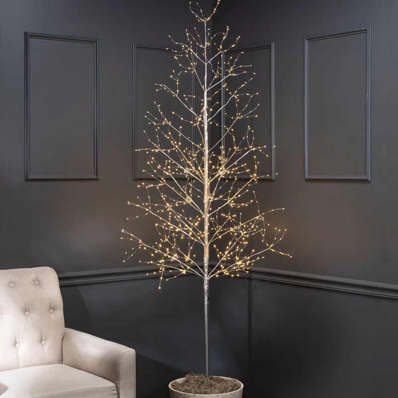 6'10" H Slender White Pine Christmas Tree with 840 LED Lights | Wayfair North America