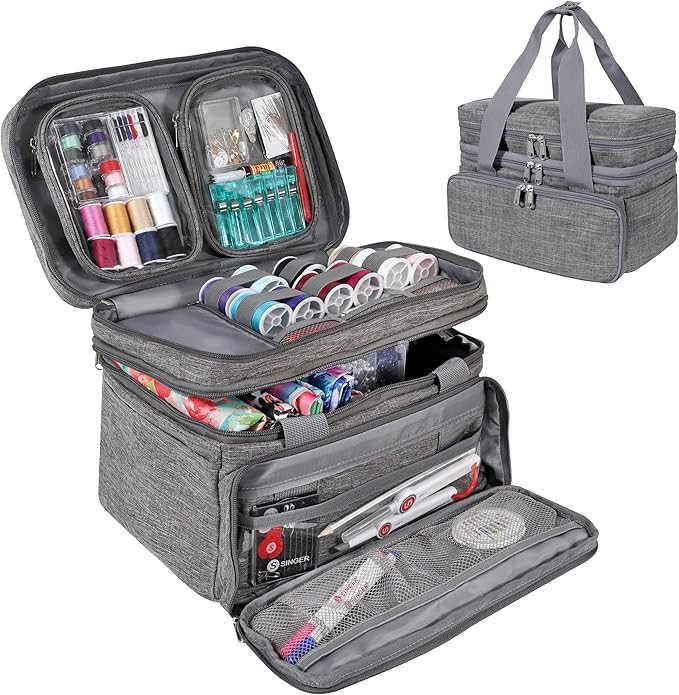 SINGER Sewing Accessories Organizer (Bag Only) – Double Layer Portable Sewing Storage Bag | 2 D... | Amazon (US)