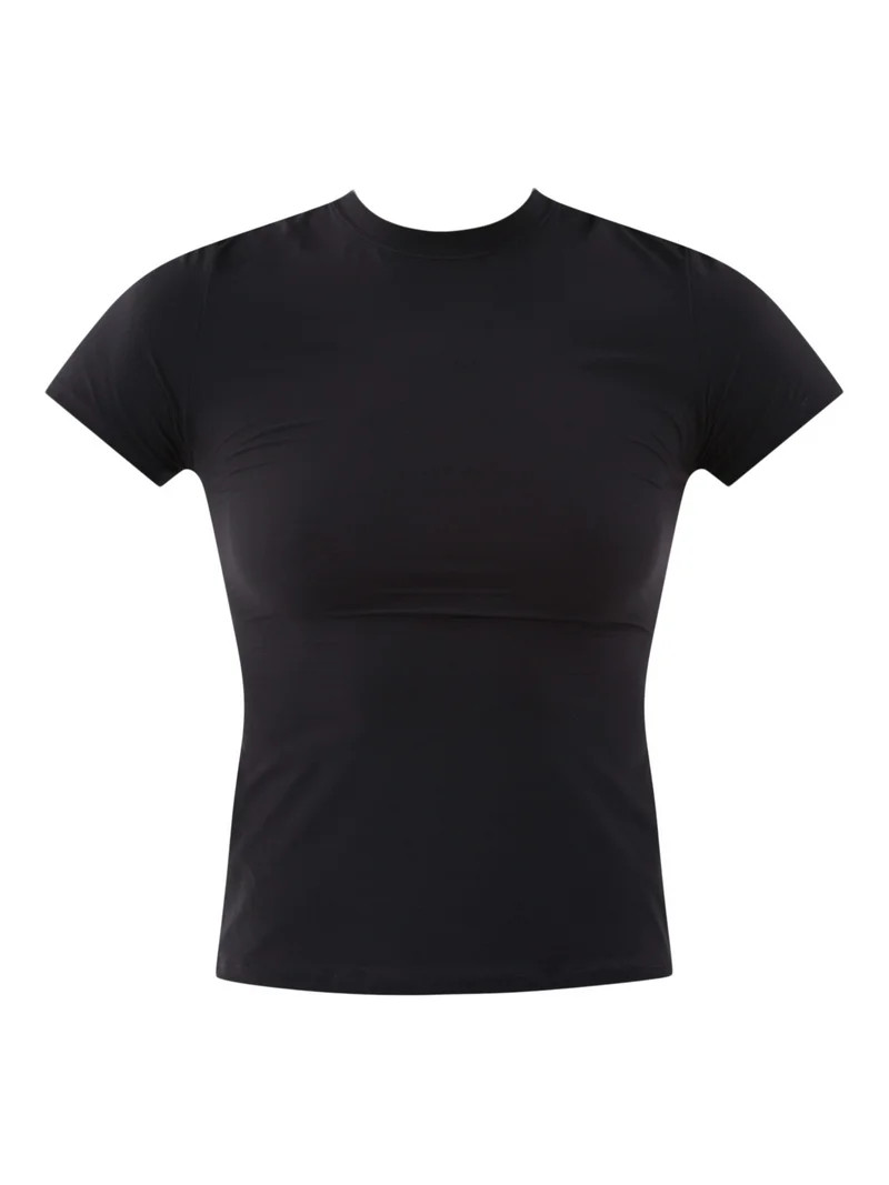 No Boundaries Fit Stretch Tee with Short Sleeves, Women's XS-XXXL | Walmart (US)