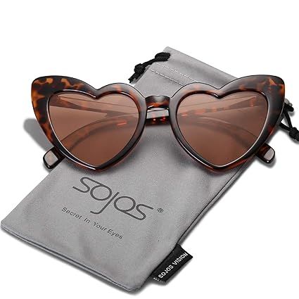 SOJOS Heart Shaped Sunglasses Clout Goggle Vintage Cat Eye Mod Style SJ2062 SJ2056 SJ2055 | Amazon (US)