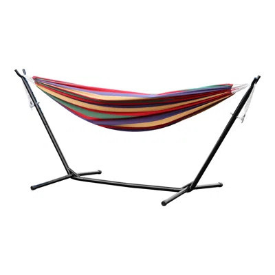 2-Person Luxury Hammock With Steel Stand Heavy Duty 450Lbs Portable W/Carrying Case - For Garden Yard Patio Outdoor Camping | Wayfair North America
