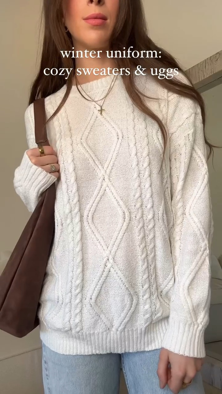 Cute and cozy winter outfit idea! Wearing a medium in the sweater! 

#LTKItBag #LTKStyleTip #LTKFindsUnder50