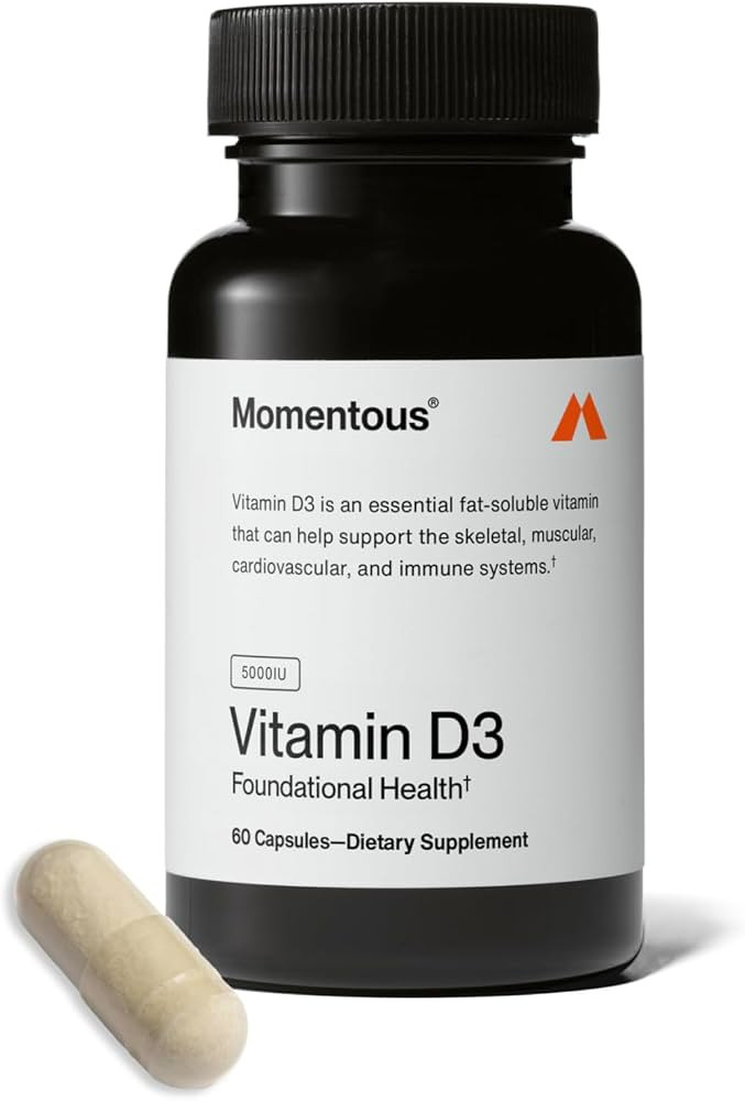 Momentous Vitamin D3 Supplement - 5,000 IU Capsules for Foundational Health Support - NSF Certifi... | Amazon (US)