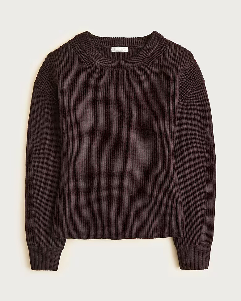 Fitted-waist crewneck sweater in ribbed merino wool | J. Crew US