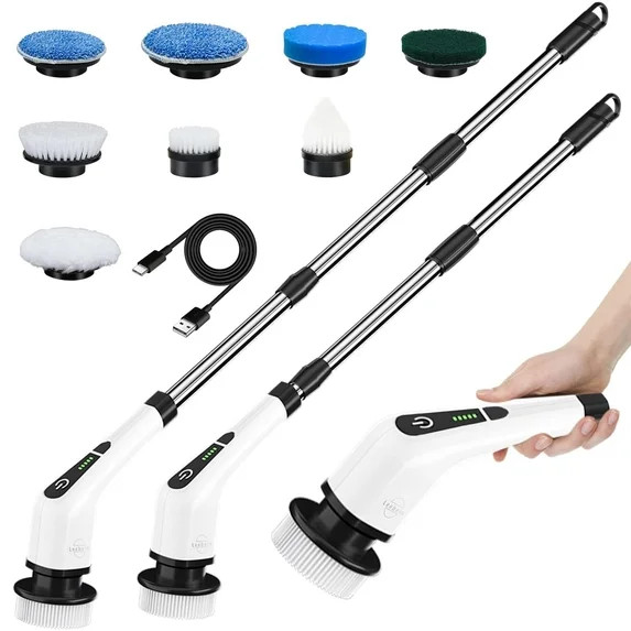Leebein Electric Spin Scrubber, Cordless Cleaning Brush with 8 Replaceable Brush Heads, Power Scr... | Walmart (US)