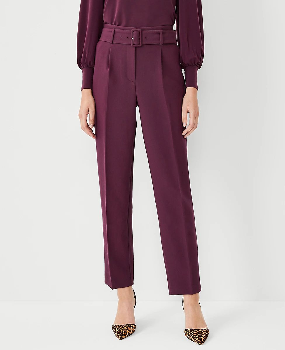 The Belted High Waist Taper Pant | Ann Taylor (US)